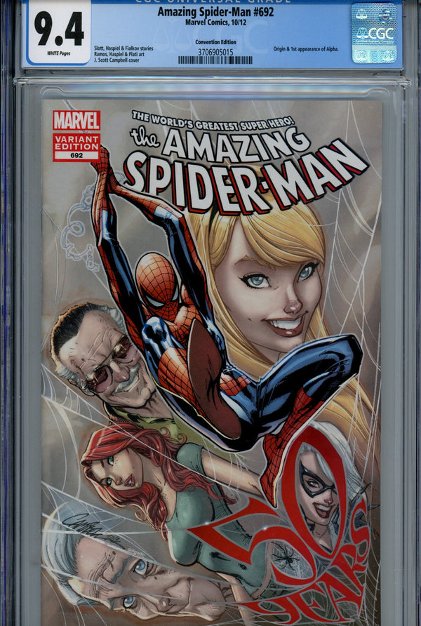 The Amazing Spider-Man Vol 2 692 Campbell Stan Lee Convention CGC 9.4 (2012)