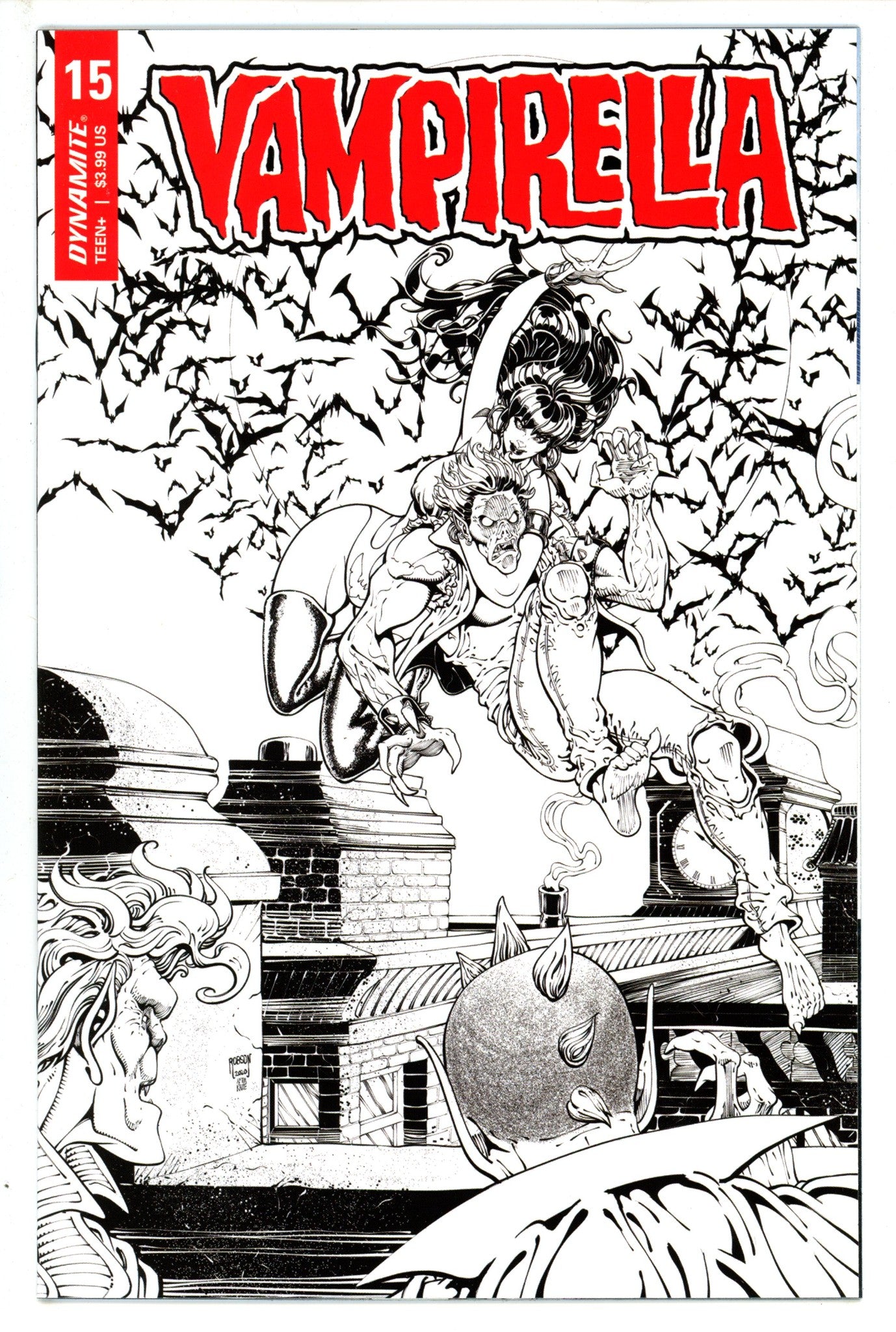 Vampirella Vol 6 15 Robson B&W Variant (2020)