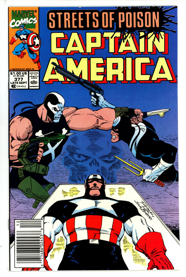 Captain America Vol 1 377 Newsstand (1990)