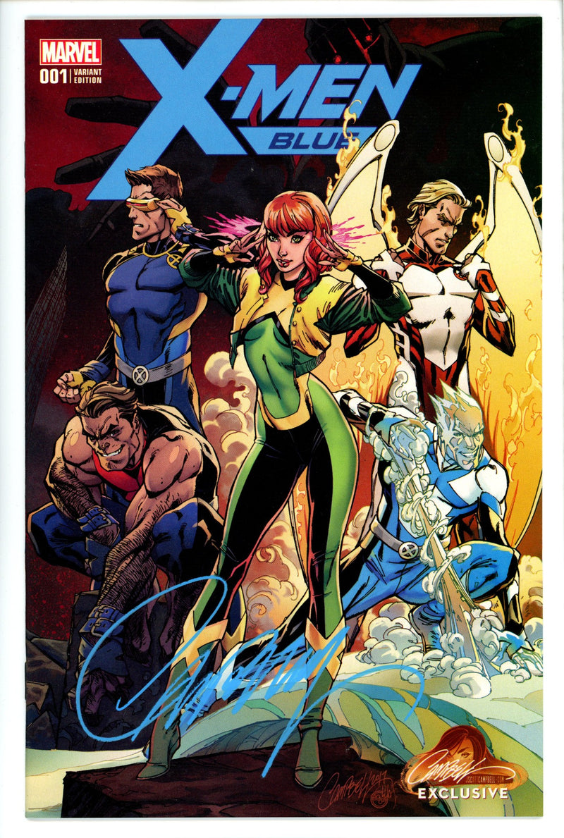 X-Men: Blue 1 Campbell Variant Signed NM+-Marvel-CaptCan Comics Inc