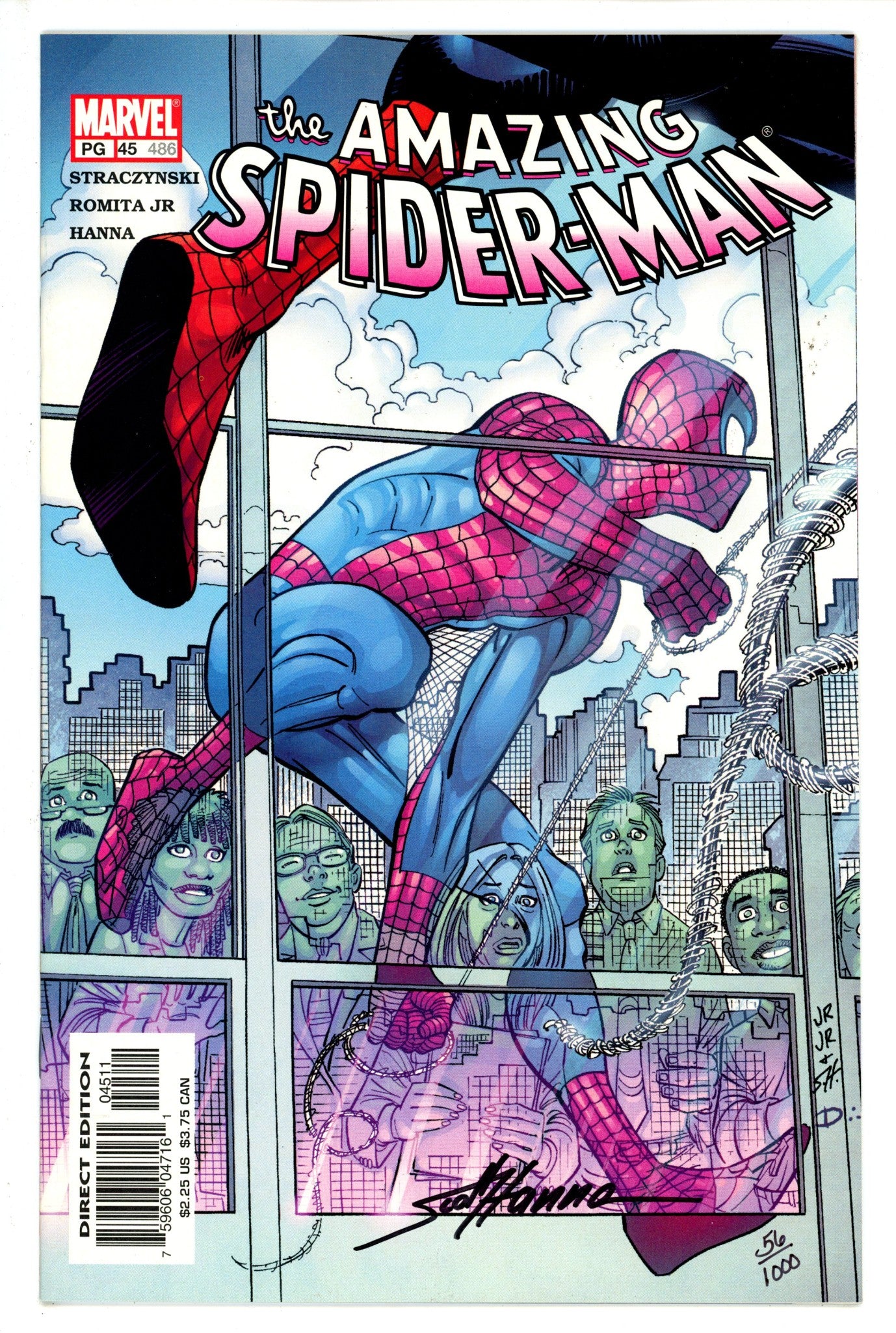 The Amazing Spider-Man Vol 2 45 (486) Signed Hanna NM-
