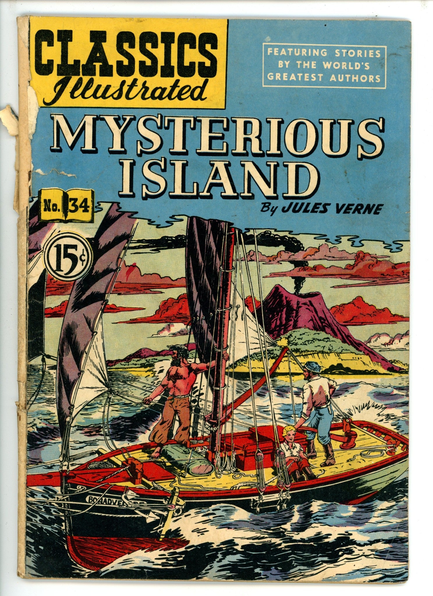 Classics Illustrated: Mysterious Island 34 Canadian Hrn 67 FR/GD (1950)