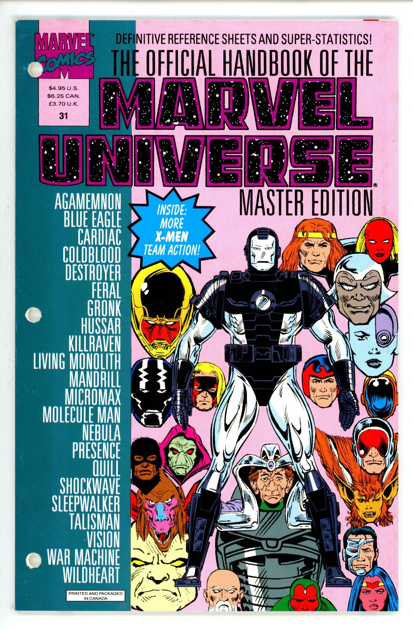 Official Handbook of the Marvel Universe Vol 31 TPB Master Edition Reference Sheets