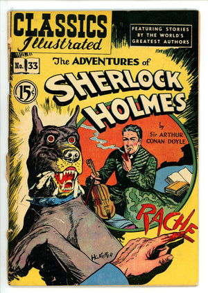 Classics Illustrated The Adventures of Sherlock Homles 33 HRN 67 Canadian GD