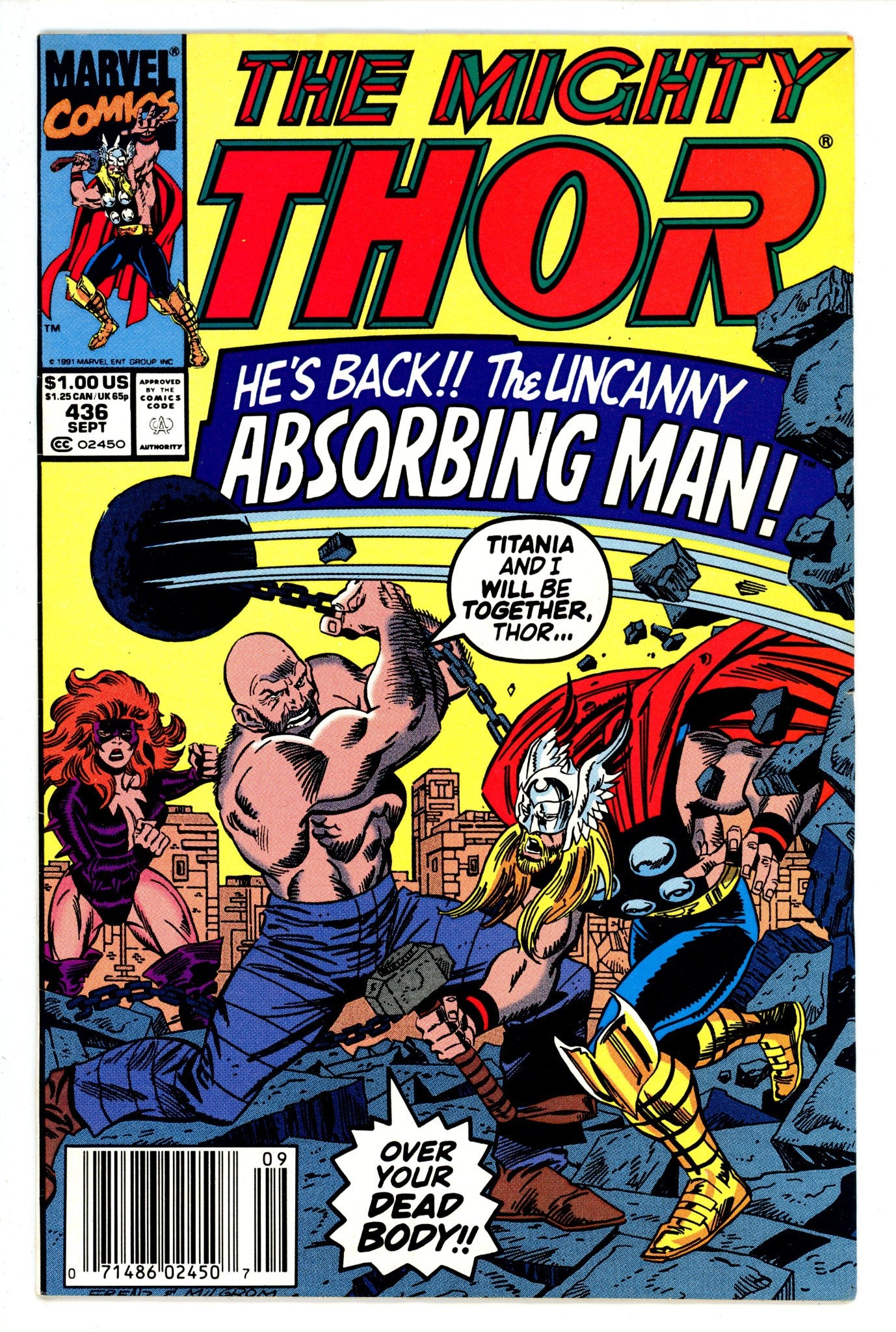 Thor Vol 1 436 Newsstand (1991)