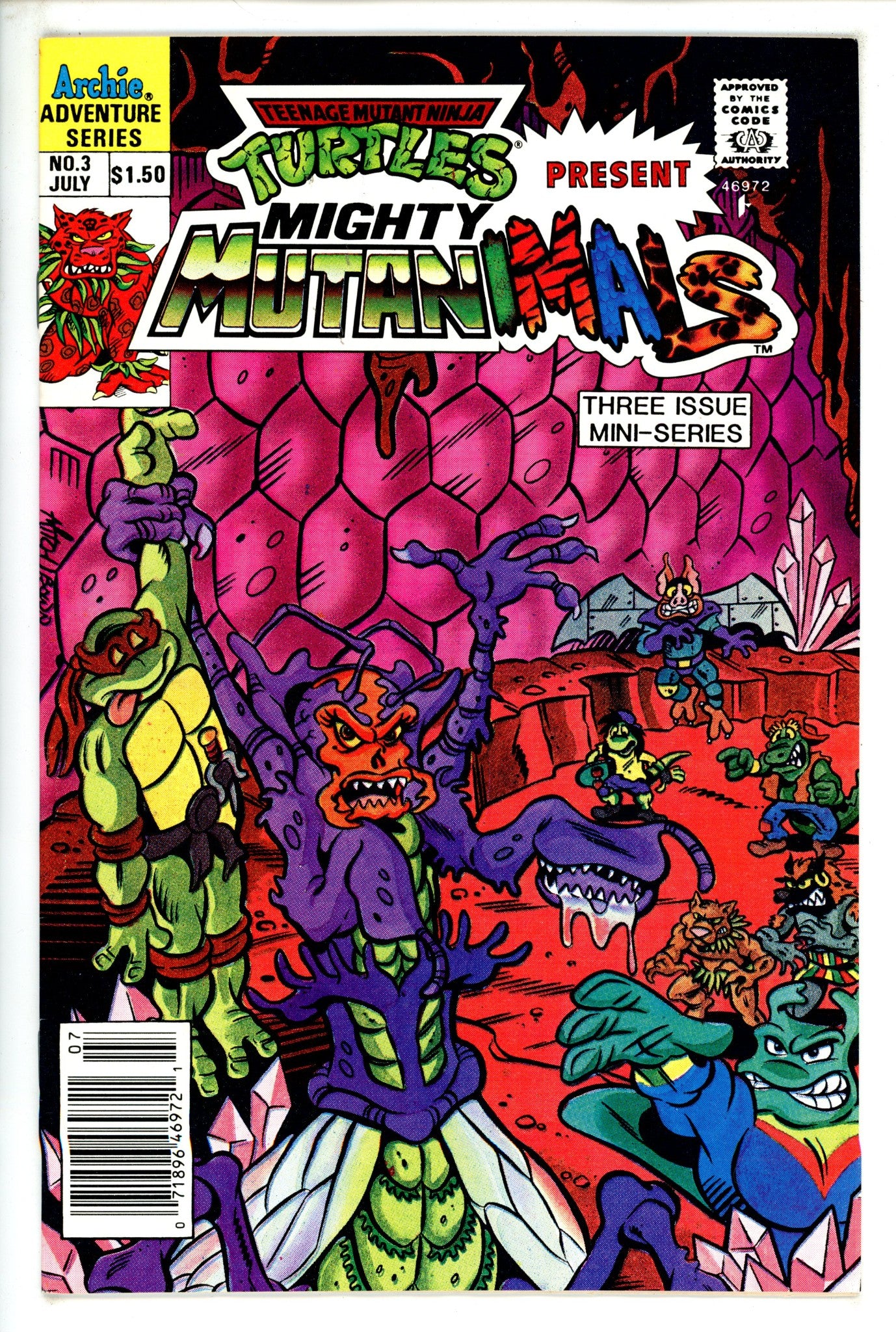 Mighty Mutanimals Vol 1 3 Canadian Price Variant VF/NM (1992)