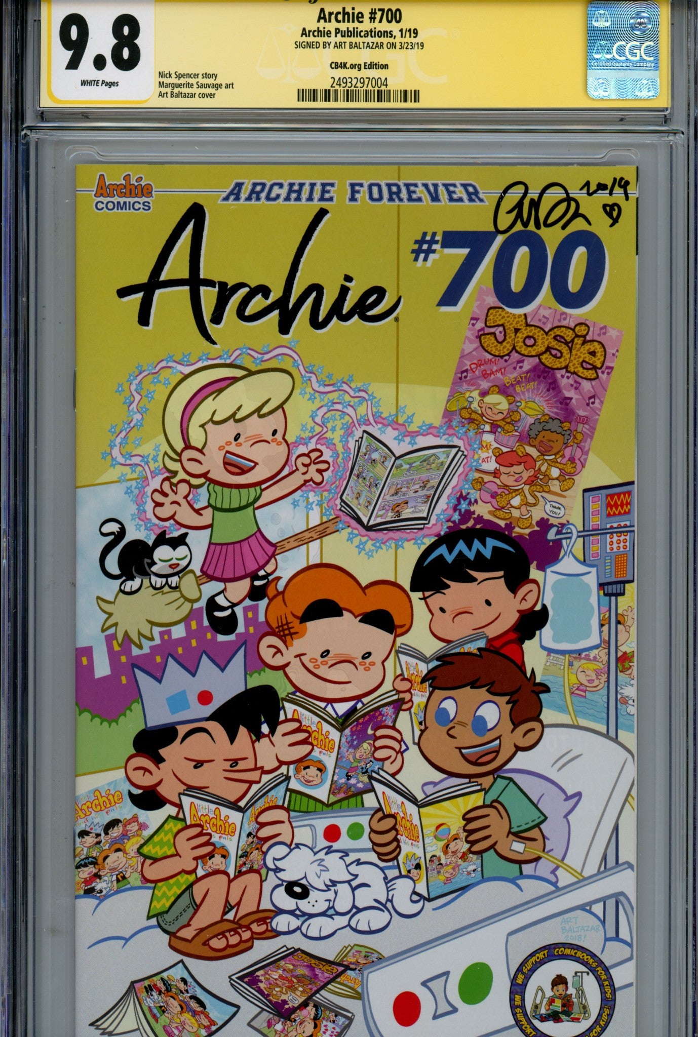 Archie Vol 2 700 Baltazar Exclusive Variant CGC 9.8 Signed Art Baltazar (2018)