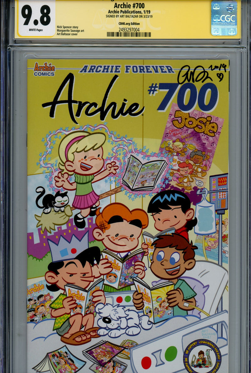 Archie Vol 2 700 Baltazar Exclusive Variant CGC 9.8 Signed Art Baltazar (2018)