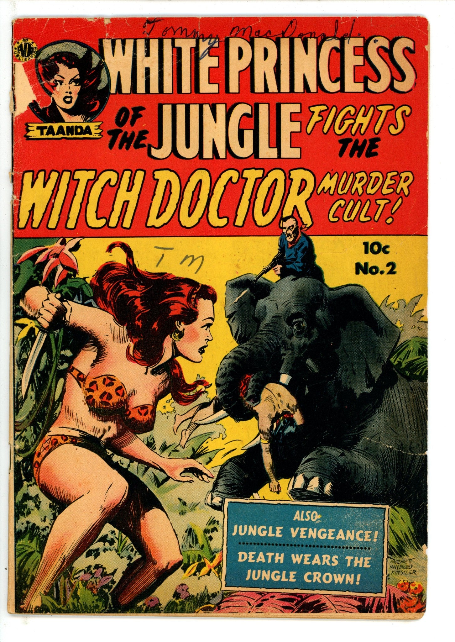 White Princess of the Jungle 2 Canadian Price Variant GD+ (1951)