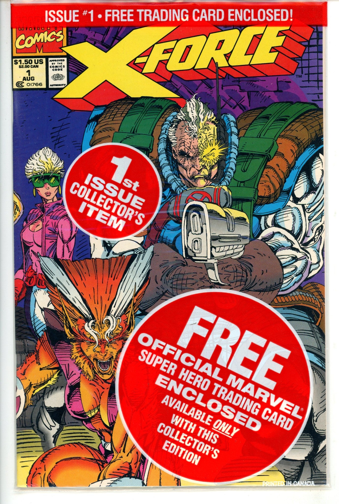 X-Force Vol 1 1 Newsstand / Sealed / Team Card