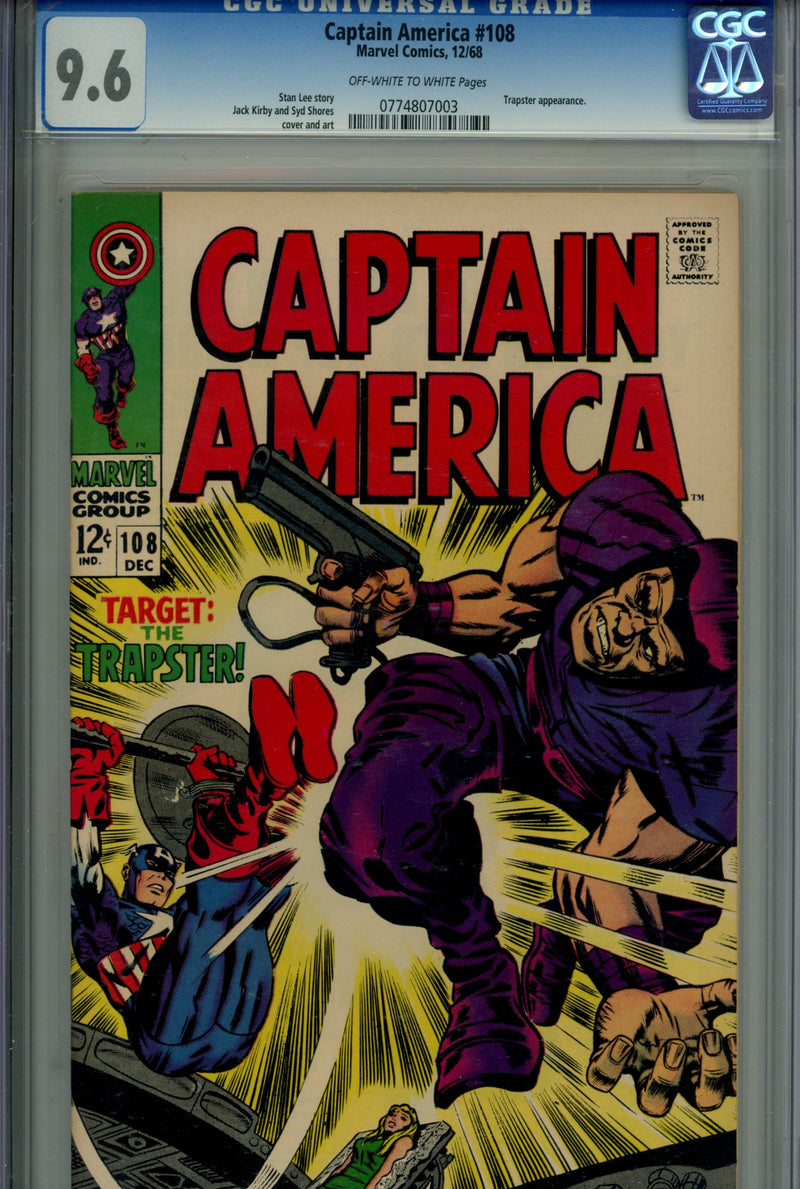 Captain America Vol 1 108 CGC 9.6 (1968)