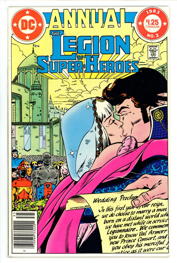 The Legion of Super-Heroes Annual Vol 2 2 Canadian Price Variant VF- (1983)