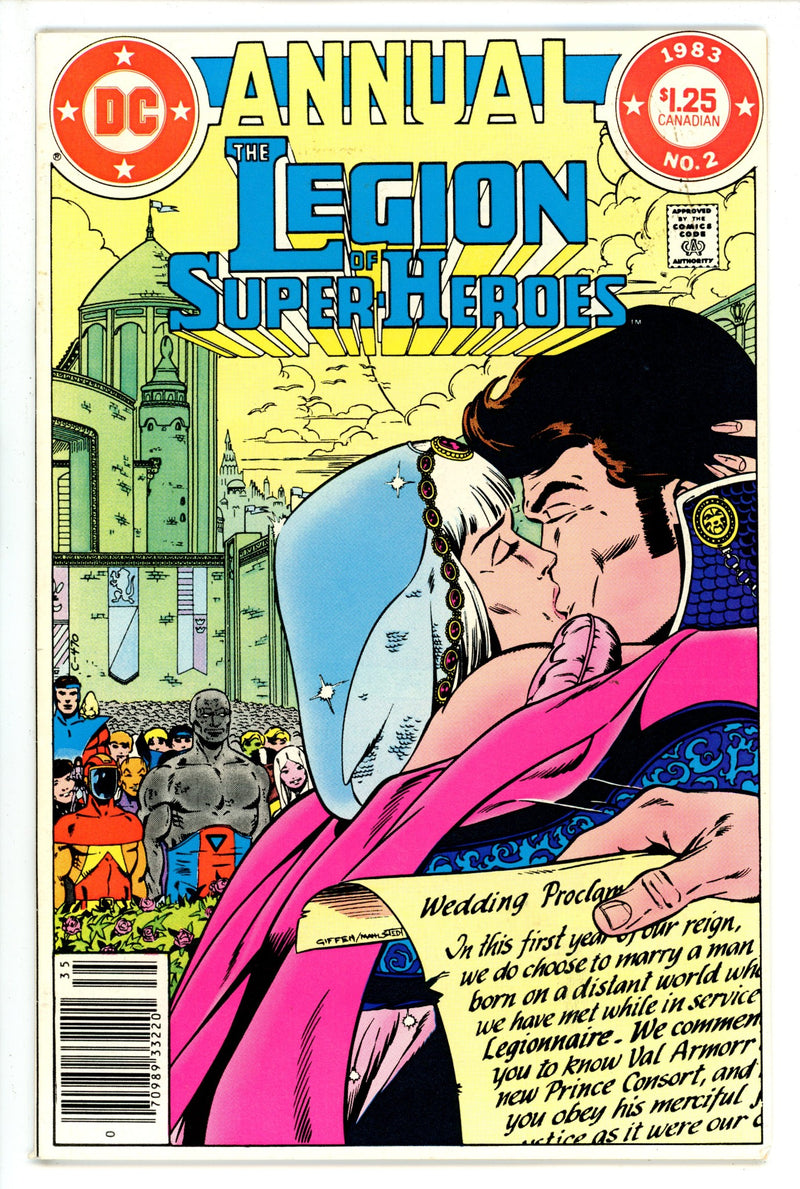 The Legion of Super-Heroes Annual Vol 2 2 Canadian Price Variant VF- (1983)