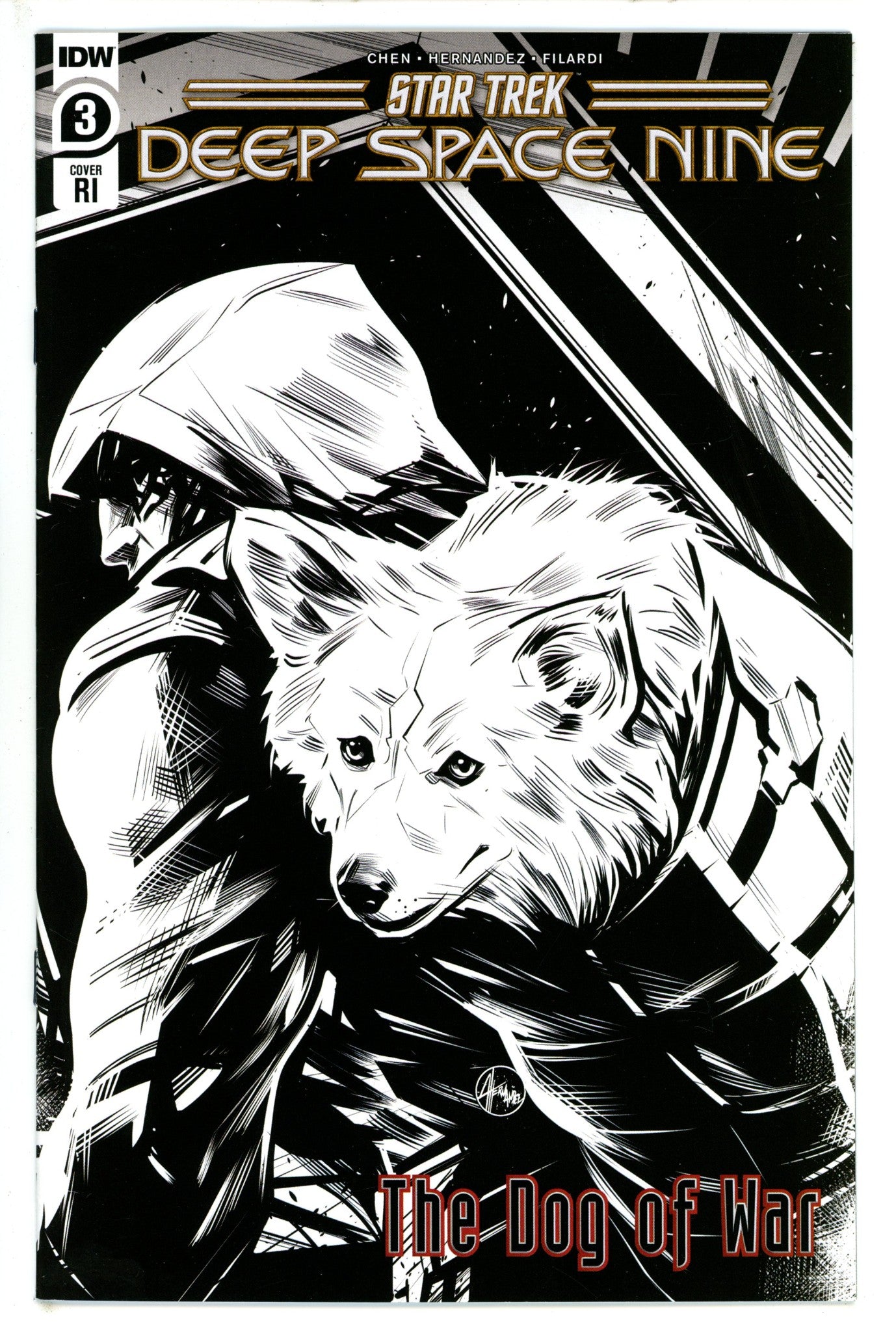 Star Trek: Deep Space Nine - The Dog of War 1 Hernandez B&W Incentive Variant NM- (2023)