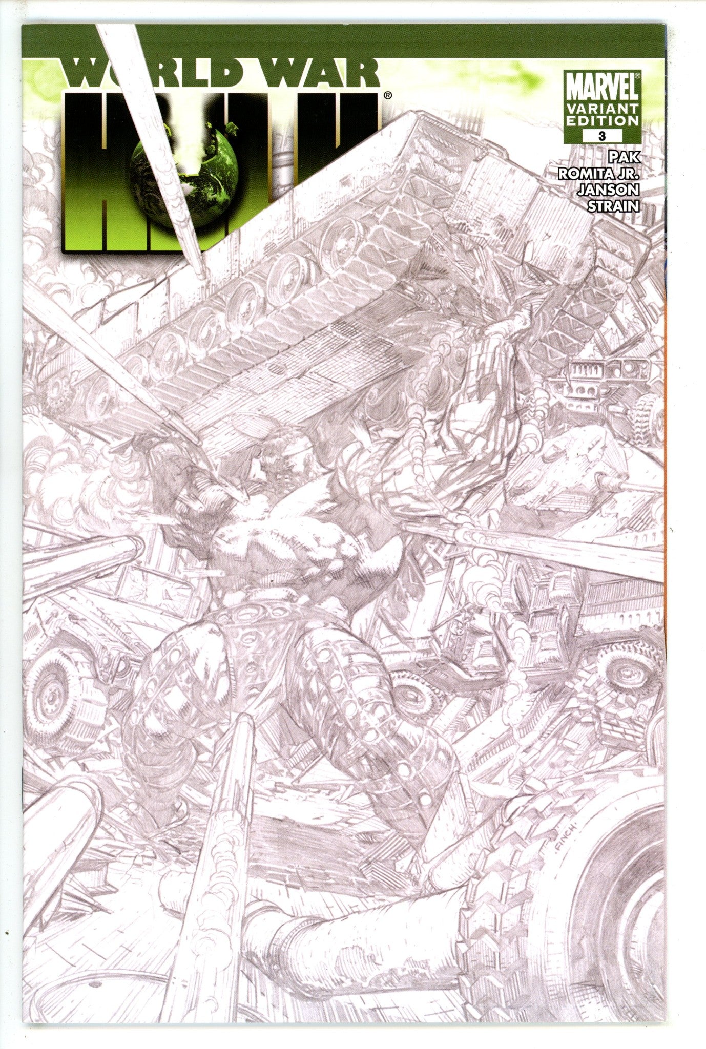 World War Hulk 3 Finch Sketch Variant NM- (2007)