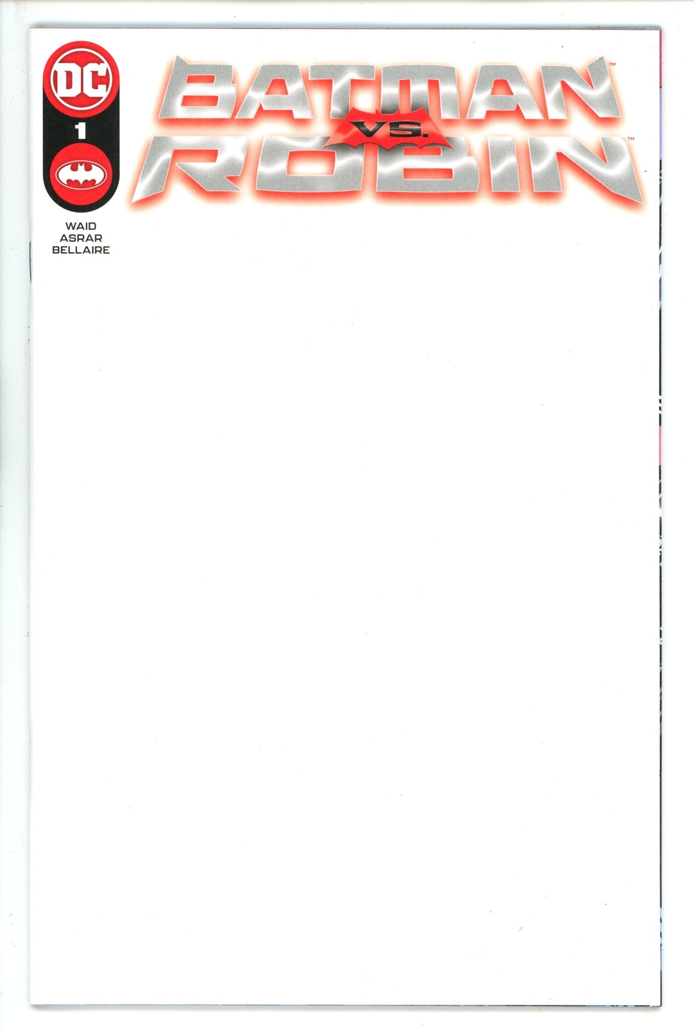 Batman vs Robin 1 Blank Variant (2022)
