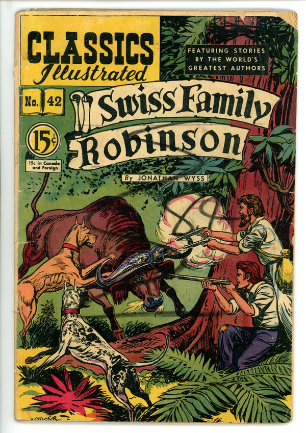 Classics Illustrated: Swiss Family Robinson 42 Canadian Hrn 75 (1950)