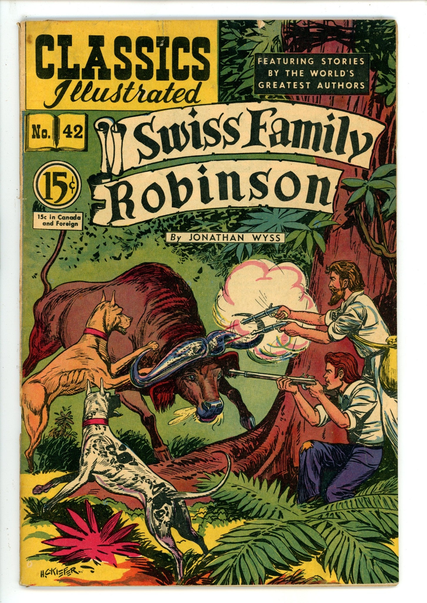Classics Illustrated Swiss Family Robinson 42 HRN 75 Canadian VG