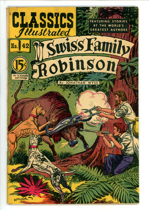 Classics Illustrated Swiss Family Robinson 42 HRN 75 Canadian VG