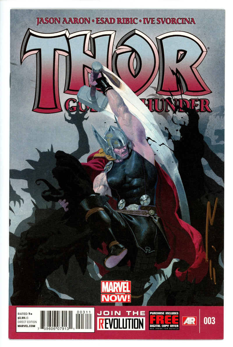 Thor: God of Thunder 3 Signed Ribic NM-