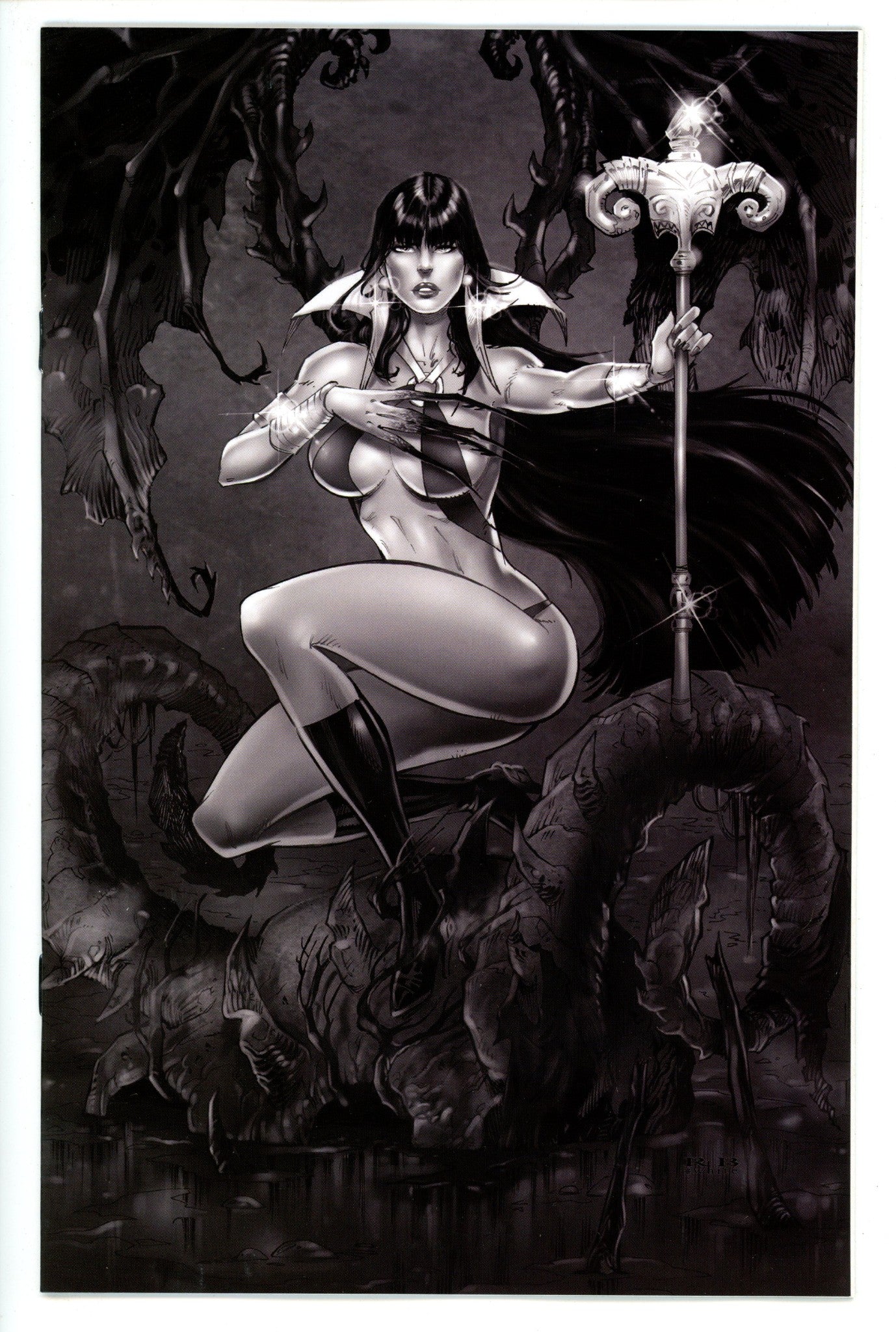 Vampirella Vol 6 23 White B&W Virgin Variant
