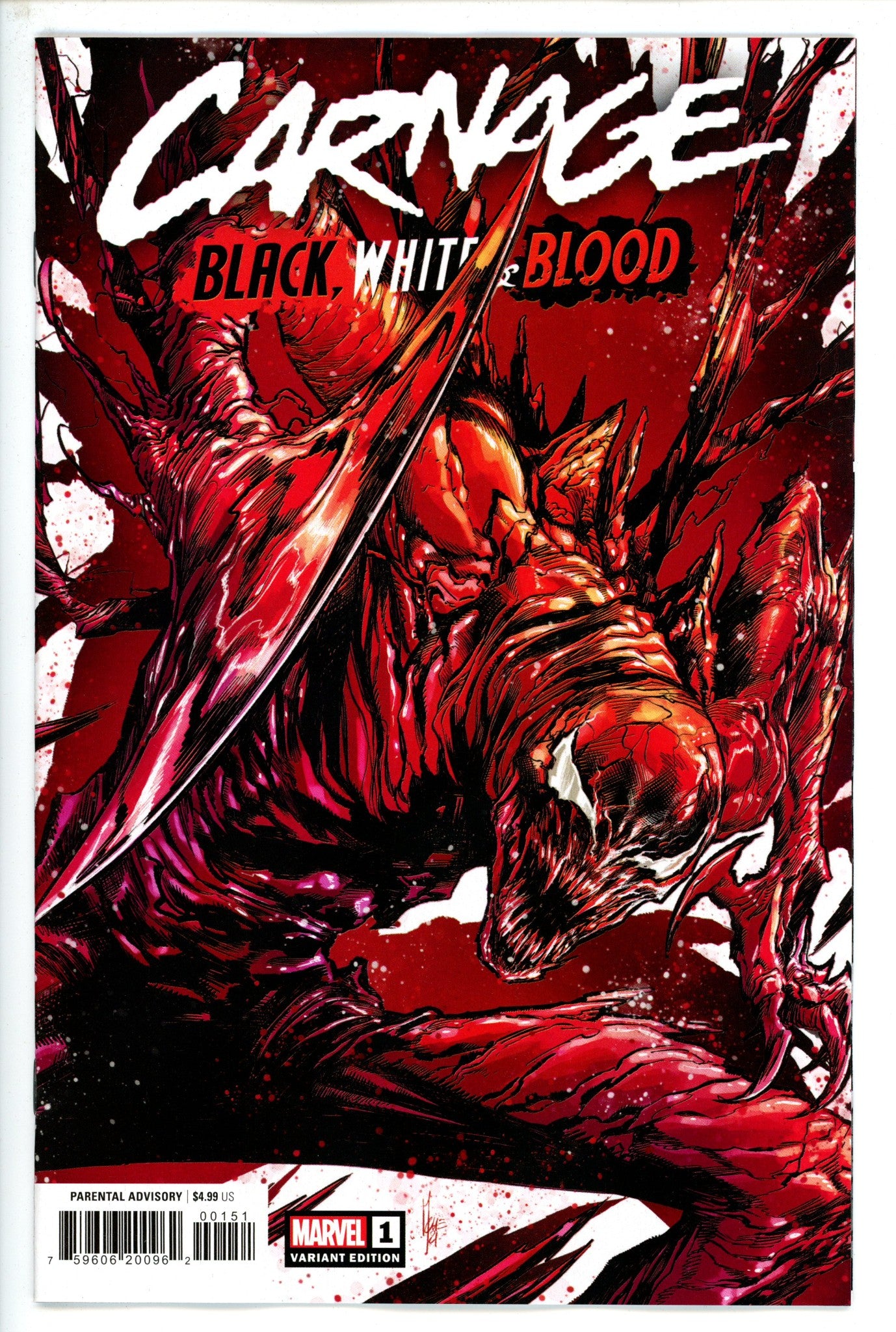 Carnage Black White and Blood 1 Checchetto Variant NM+-Marvel-CaptCan Comics Inc