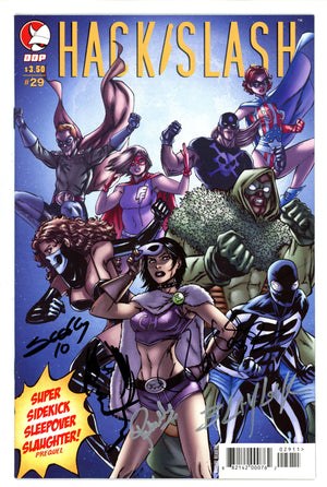 Hack / Slash Vol 1 29 Signed and Sketched Seely. Signed Blaylock, Leister & Rosenburg VF