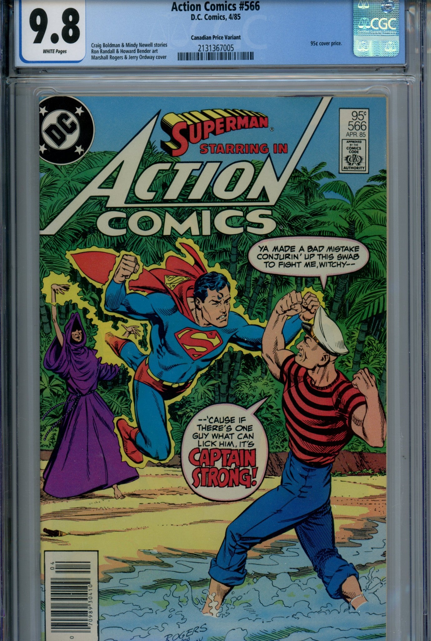 Action Comics Vol 1 566 Canadian Price Variant CGC 9.8 (1985)