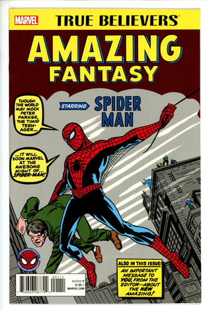 True Believers: Amazing Fantasy Starring Spider-Man 1 VF/NM (2017)