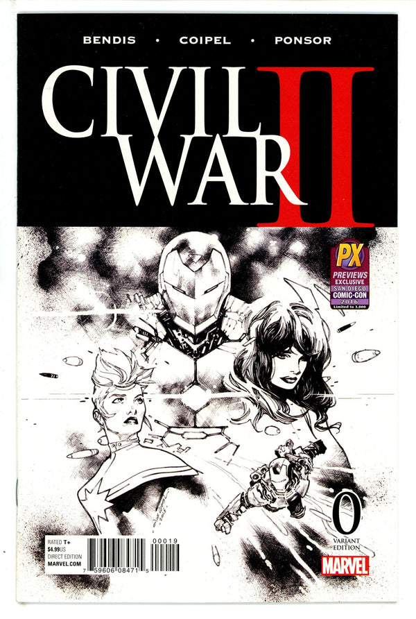 Civil War II 0 Coipel SDCC B&W Exclusive Variant (2016)