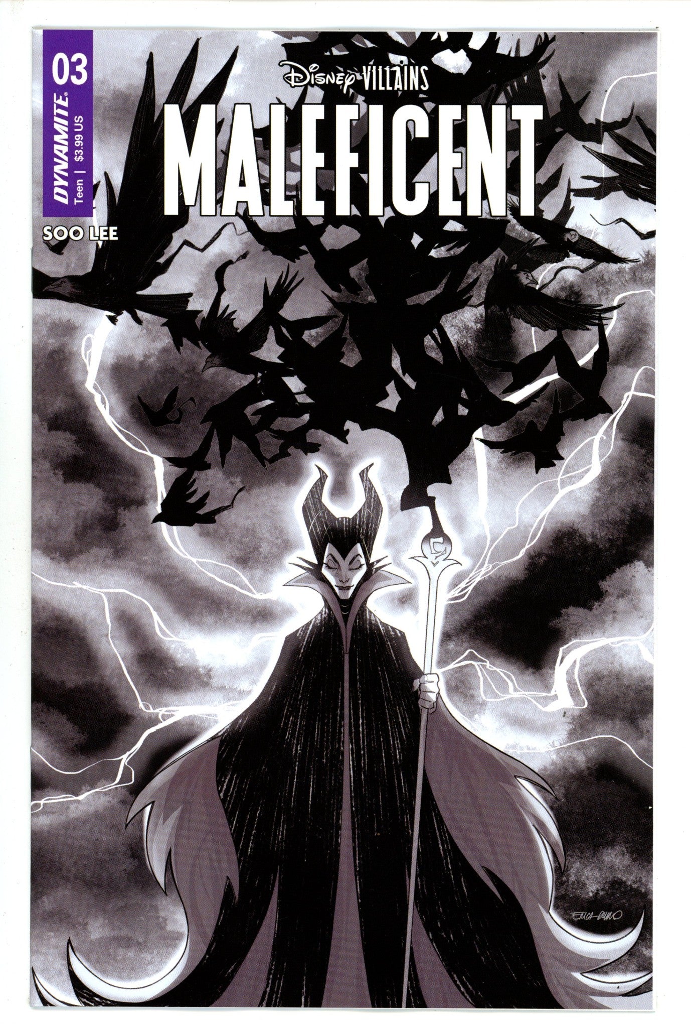 Disney Villains Maleficent 3 Durso B&W Incentive Variant (2023)