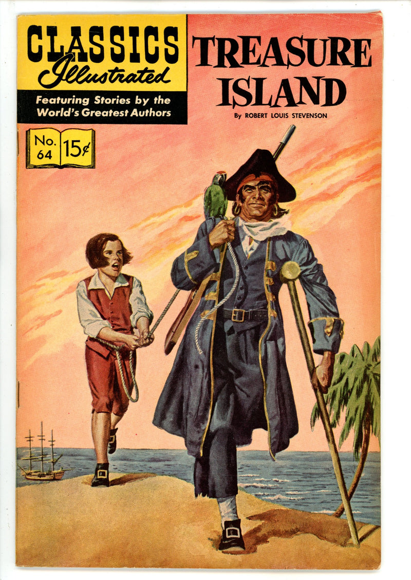 Classics Illustrated Treasure Island 64 HRN 166 Double Cover FN+
