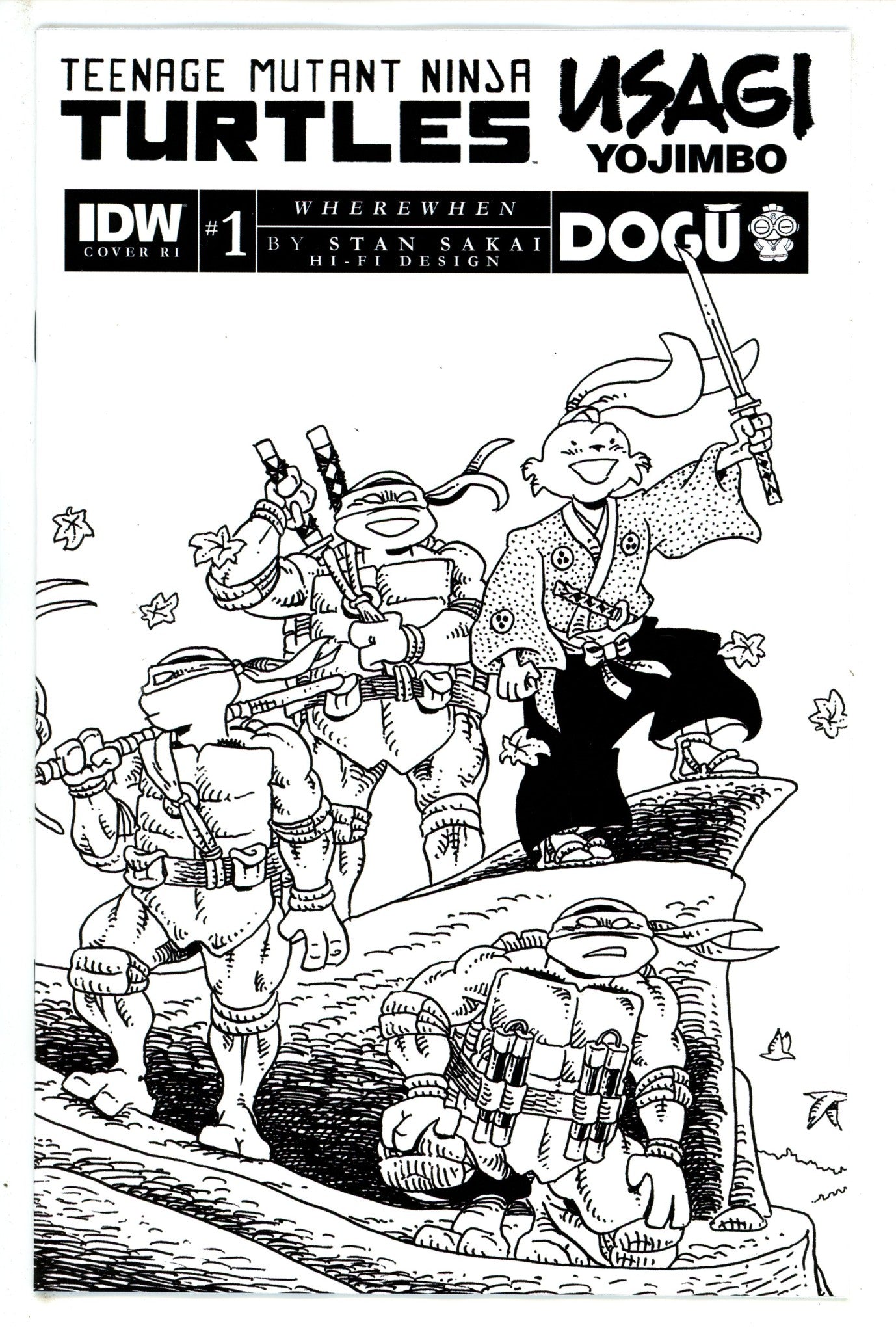 Teenage Mutant Ninja Turtles / Usagi Yojimbo: Wherewhen 1 Sakai B&W Incentive Variant NM (2023)