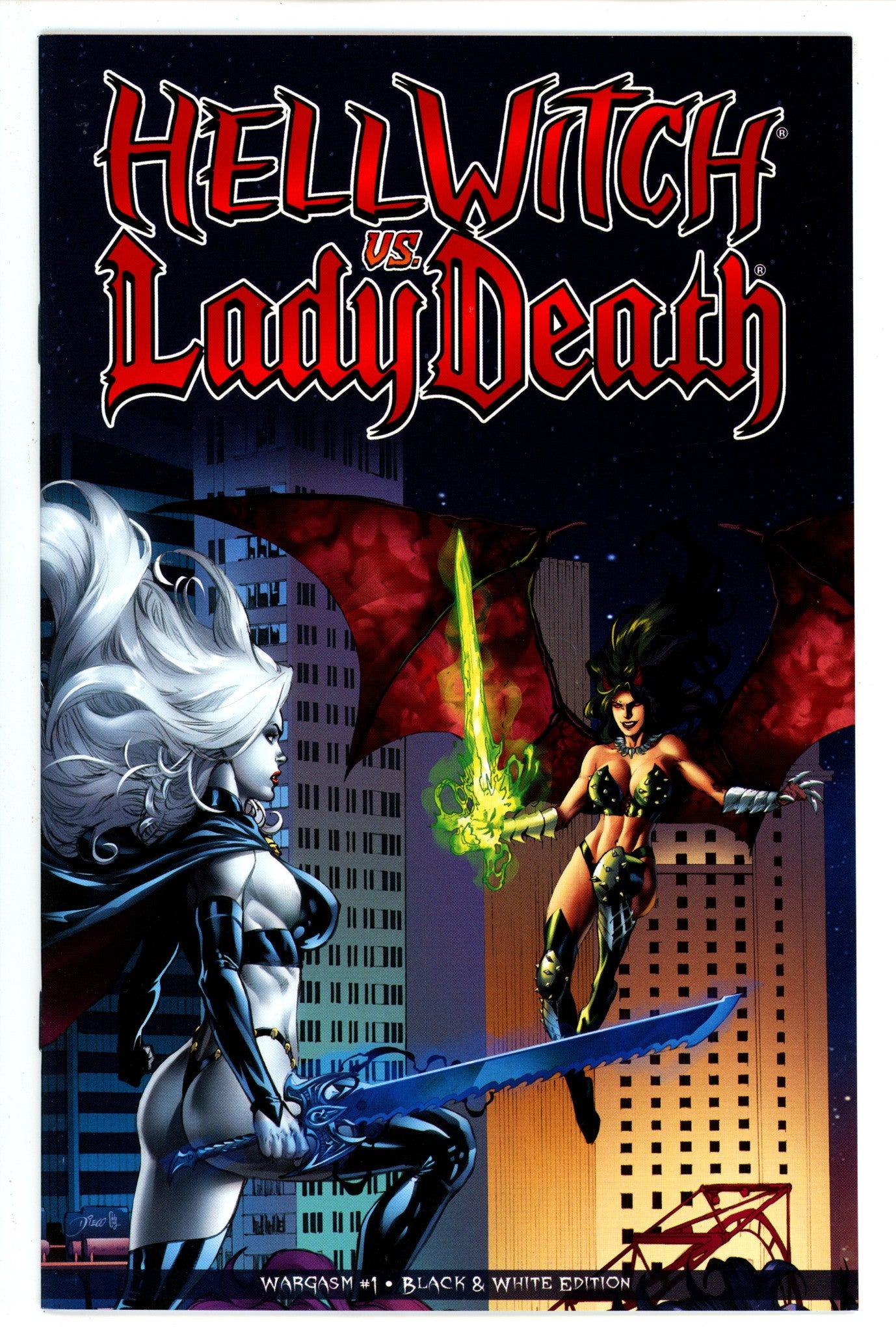 Hellwitch vs Lady Death Wargasm 1 B&W Edition
