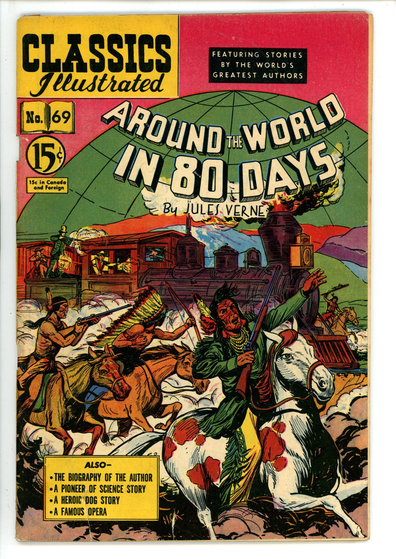 Classics Illustrated Around the Wrold in 80 Days 69 HRN 67 Canadian VG-