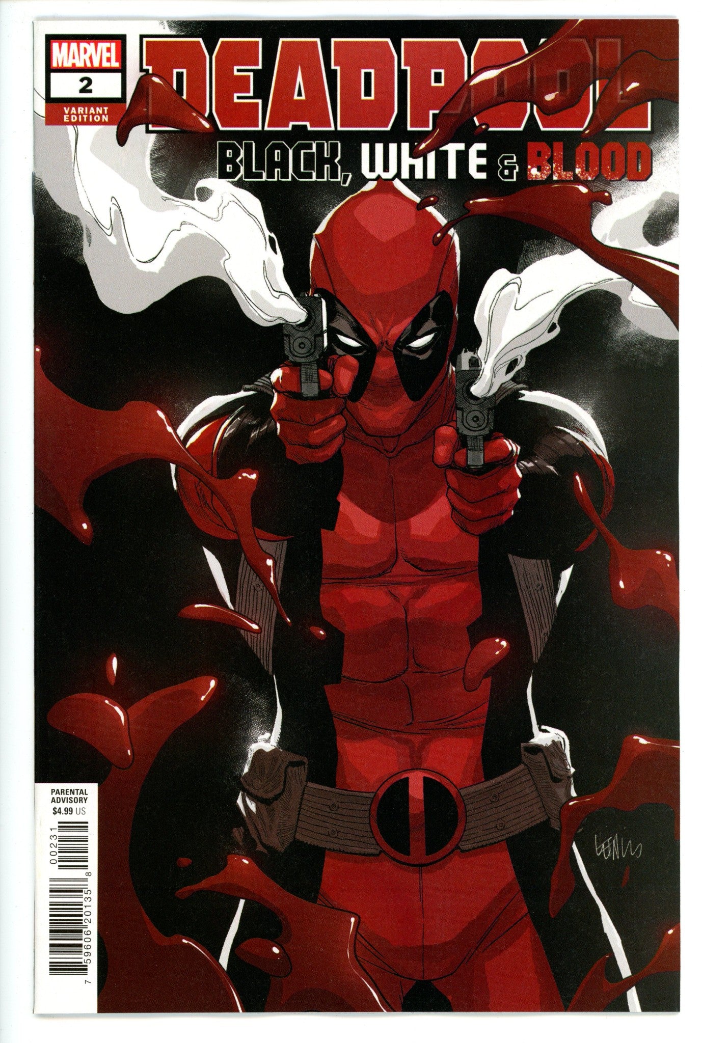 Deadpool Black White & Blood 2 Yu Variant NM+