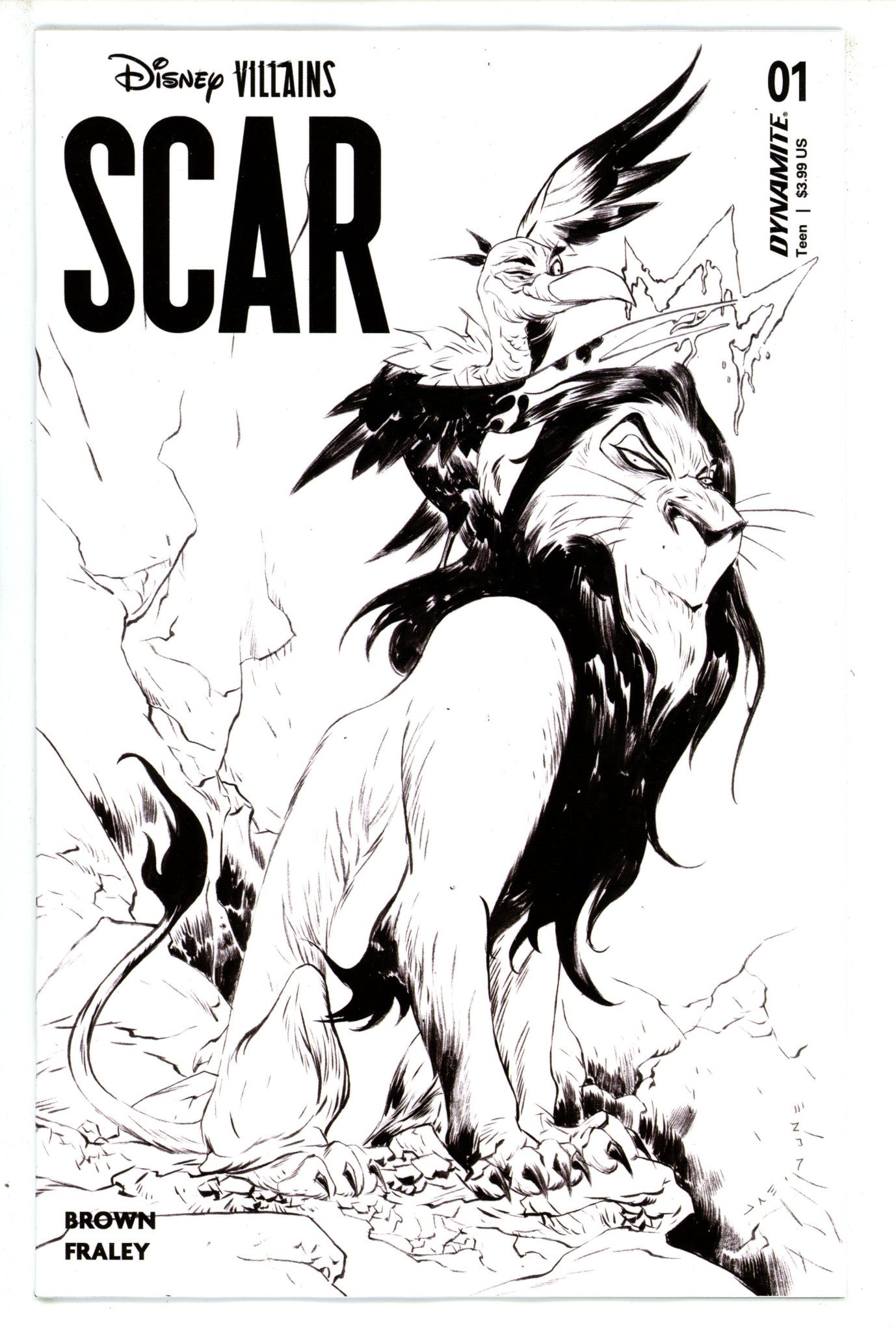 Disney Villains Scar 1 Lee B&W Incentive Variant (2023)