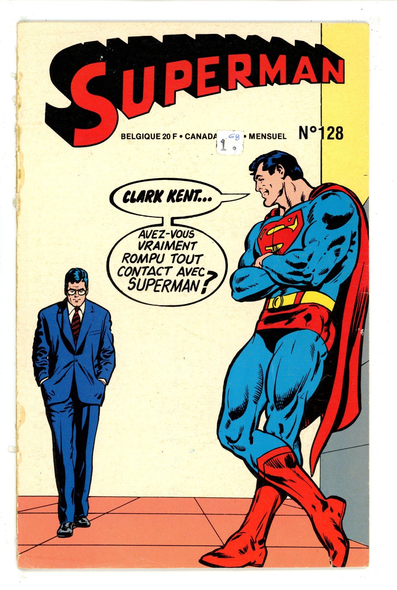 Superman 128 Belgium Removed From Glued Volume Missing Back Cover