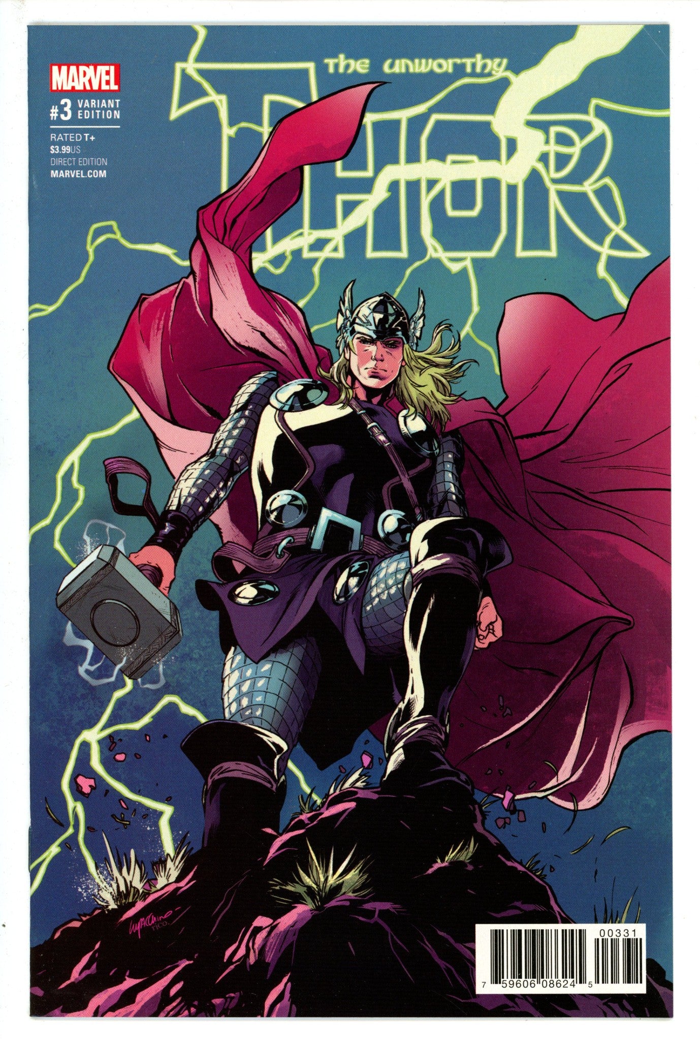 The Unworthy Thor Vol 1 3 Lupacchino Incentive Variant (2017)