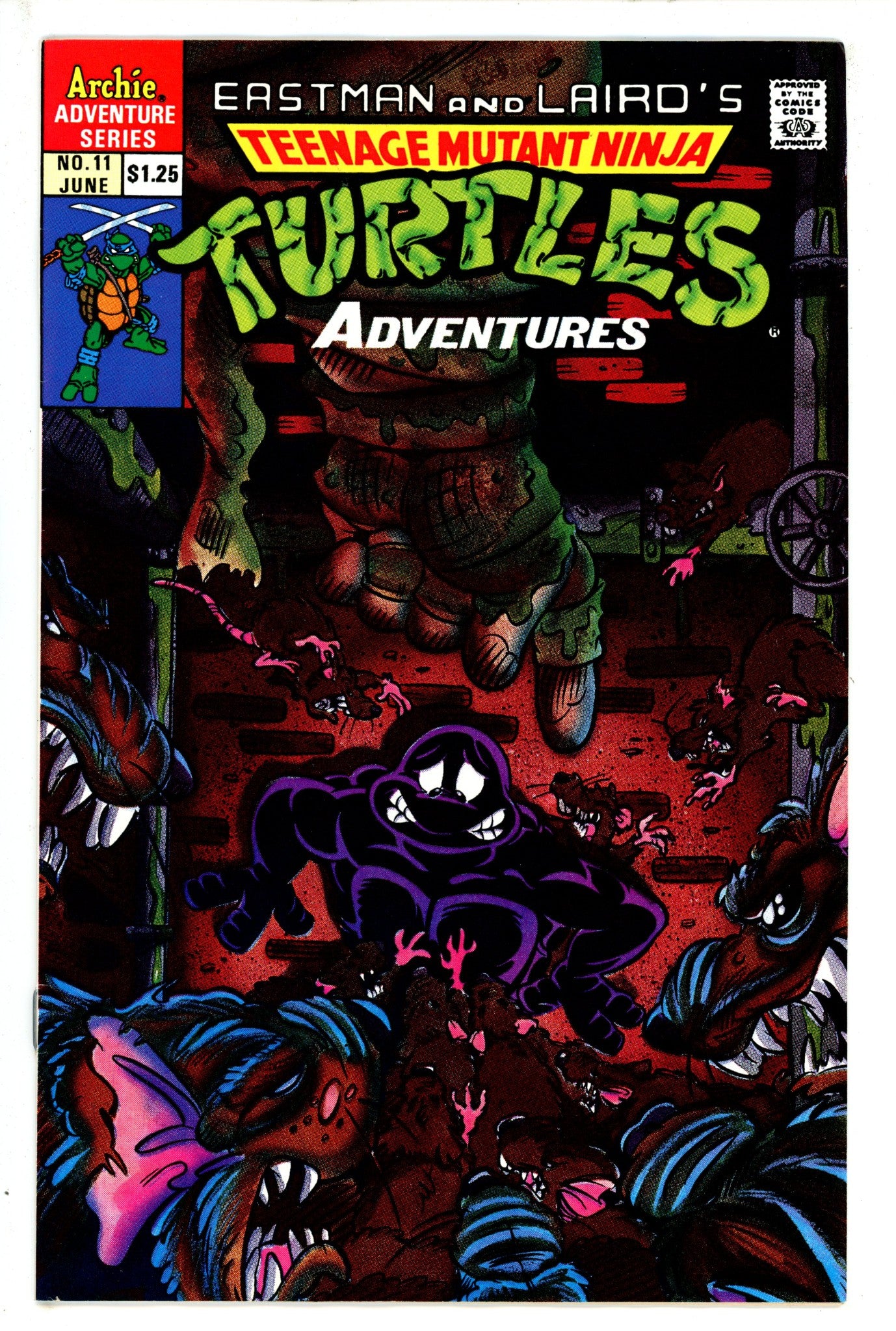 Teenage Mutant Ninja Turtles Adventures Vol 2 11 Canadian Price Variant VF- (1990)