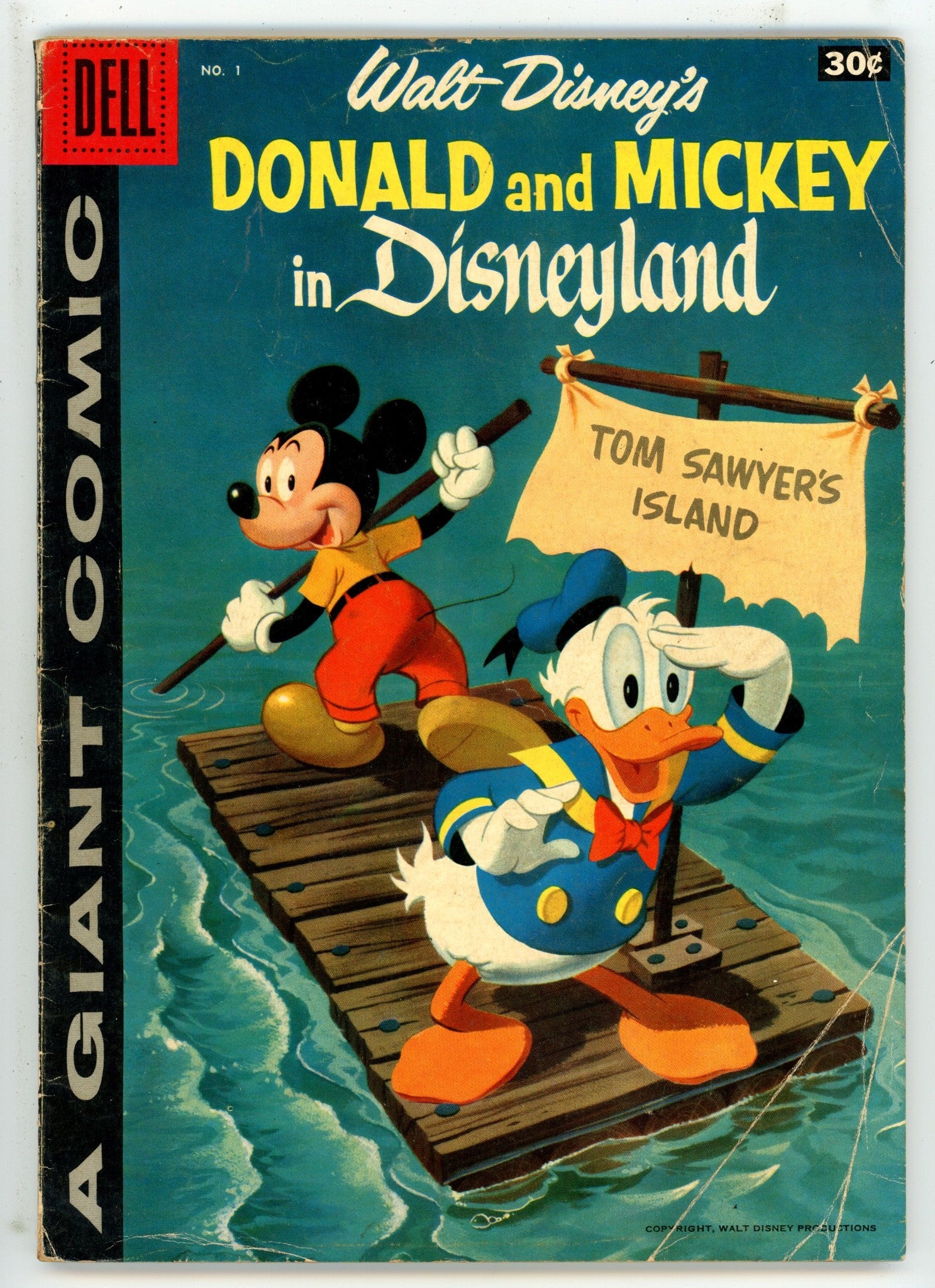 Walt Disney's Donald and Mickey in Disneyland on Tom Sawyer's Island 1 30C Price Variant VG- (1958)