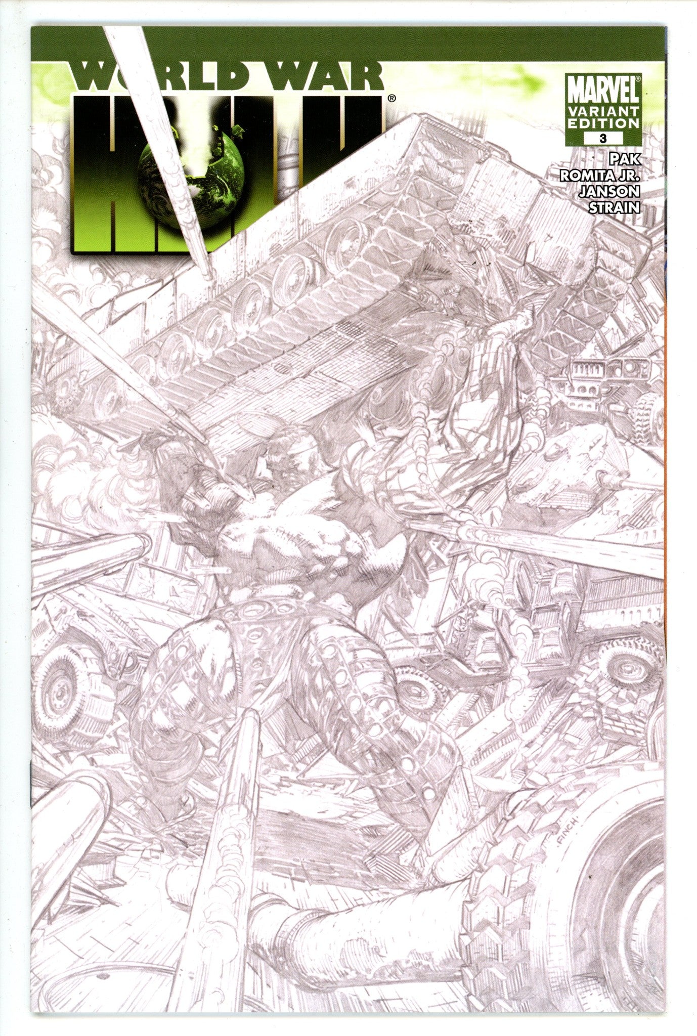 World War Hulk 3 Finch Sketch Variant NM (2007)