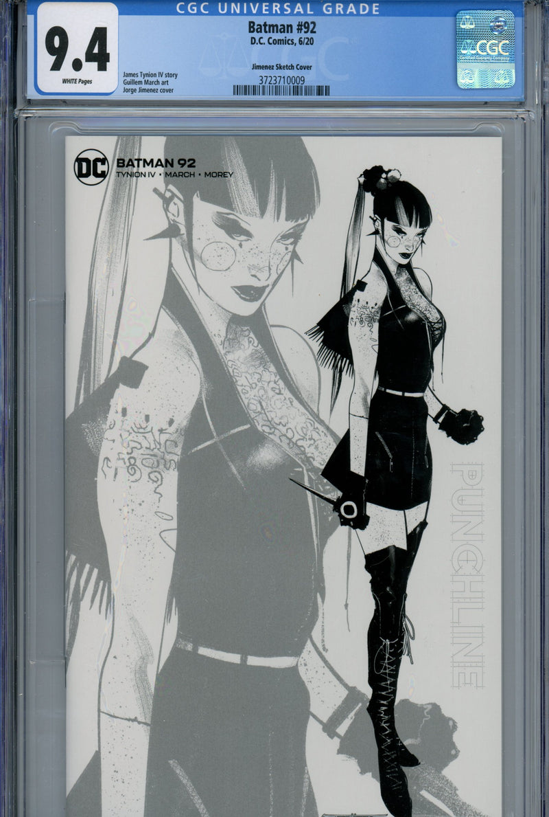 Batman Vol 3 92 Jimenez B&W One Per Store Variant CGC 9.4 (2020)