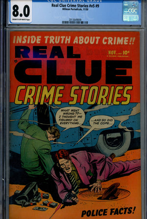 Real Clue Crime Stories Vol 5 9 CGC 8.0 (1950)