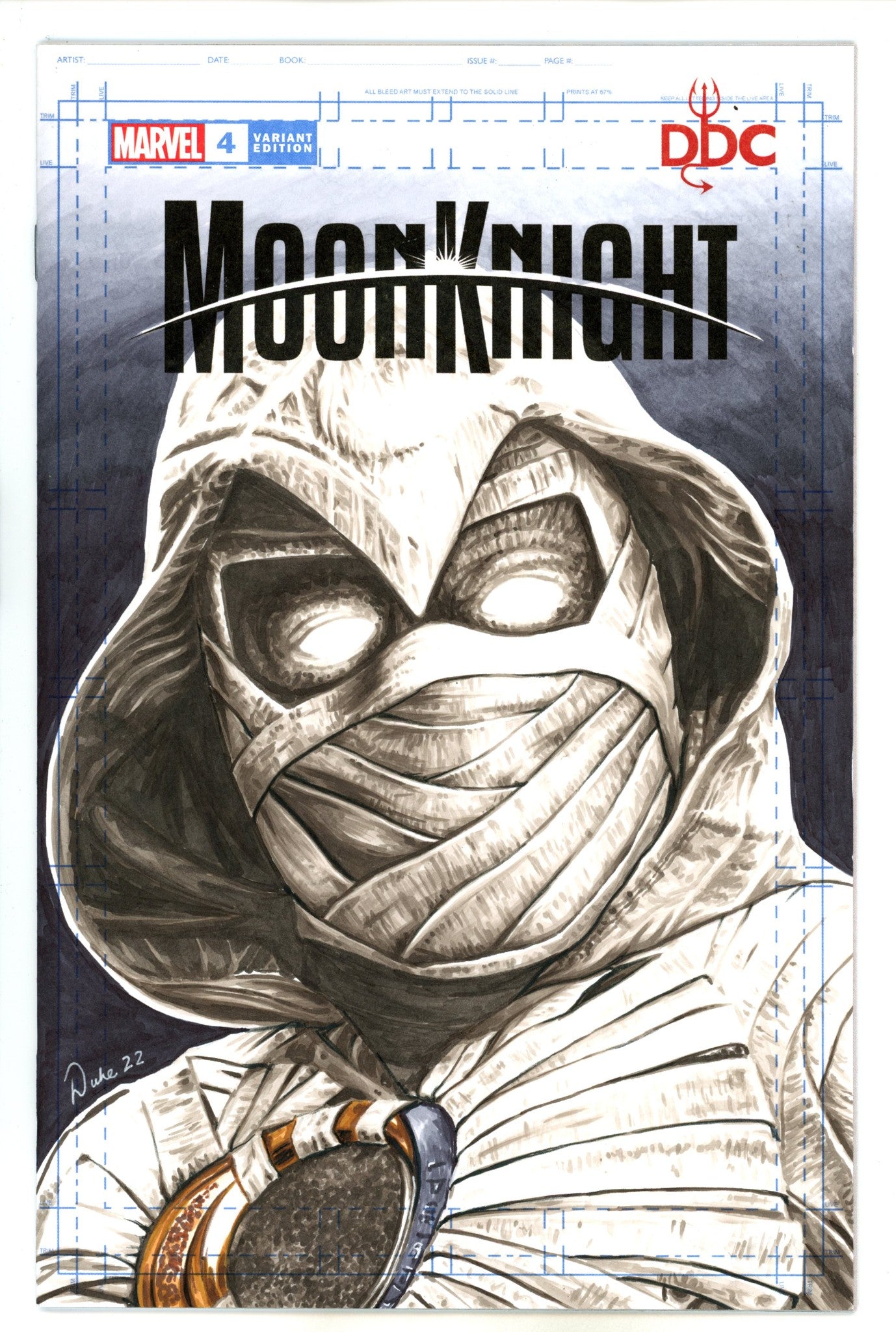 Moon Knight Vol 9 4 Blank Variant With David Duke Sketch