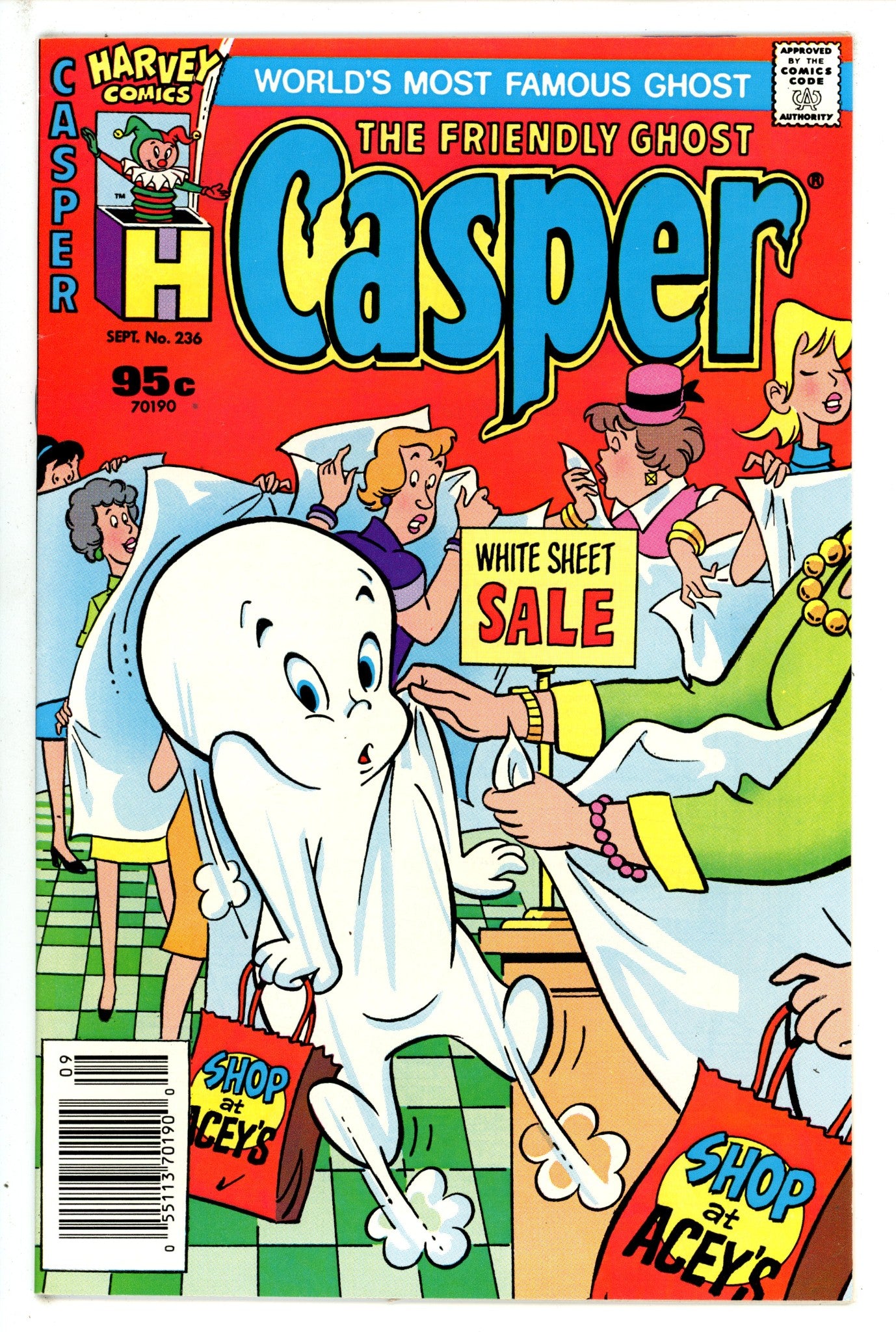 Casper The Friendly Ghost 236 Canadian Price Variant VF (1987)