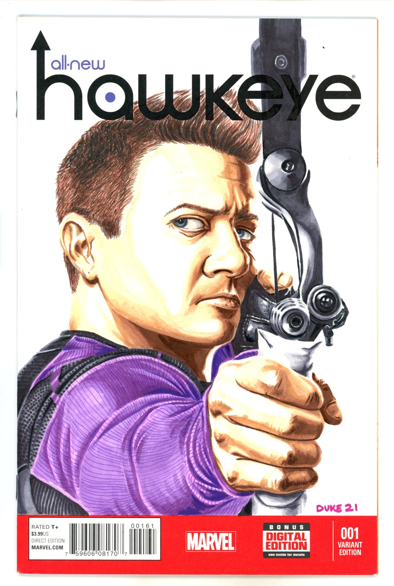 All-New Hawkeye Vol 1 1 Blank Variant With David Duke Sketch