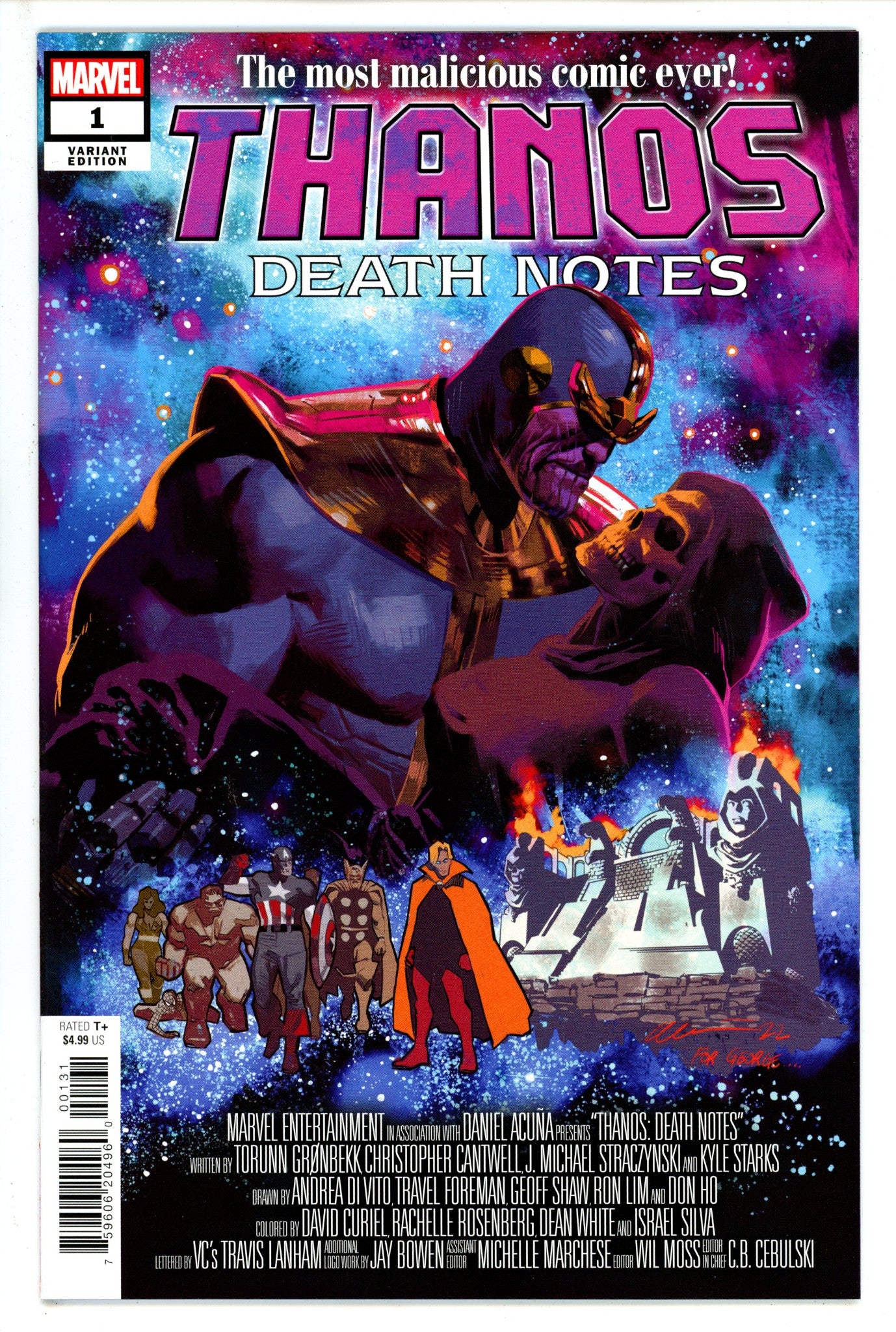 Thanos Death Notes 1 Acuna Variant