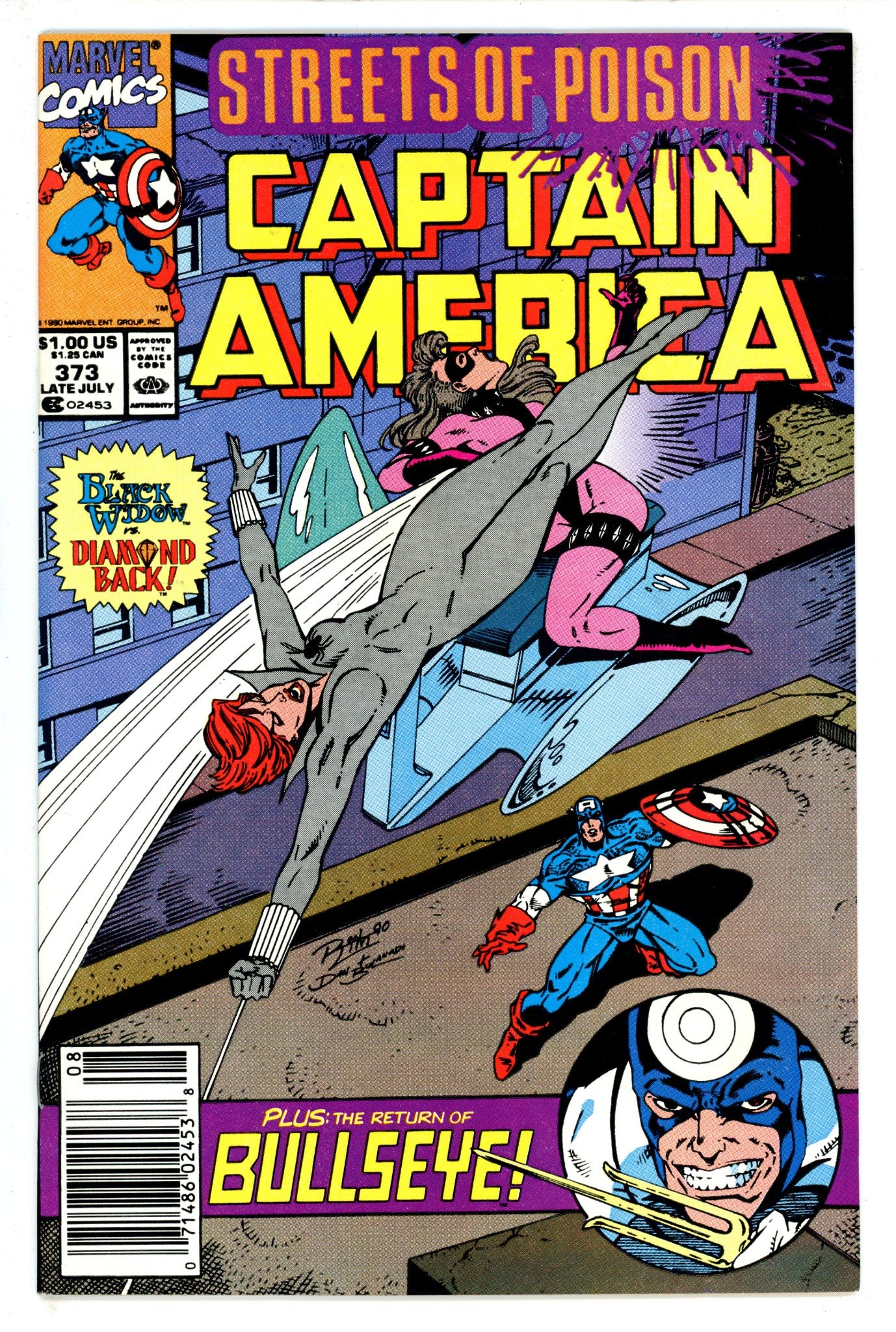 Captain America Vol 1 373 Newsstand VF/NM (1990)