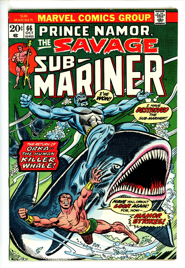 Sub-Mariner Vol 1 66 FN+ (1973)